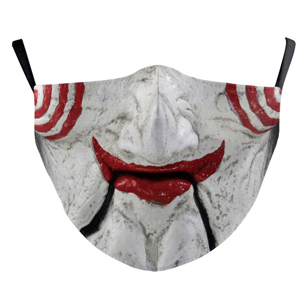3D Halloween horror style digital printing dustproof protective mask