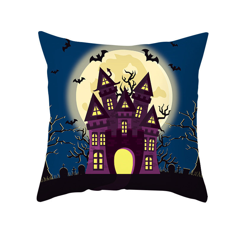 Home Cartoon Halloween Velvet Pumpkin Head Pillowcase