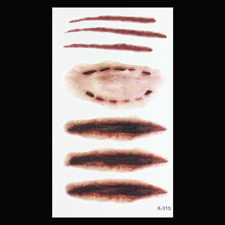Halloween New Scar Tattoo Stickers Wound