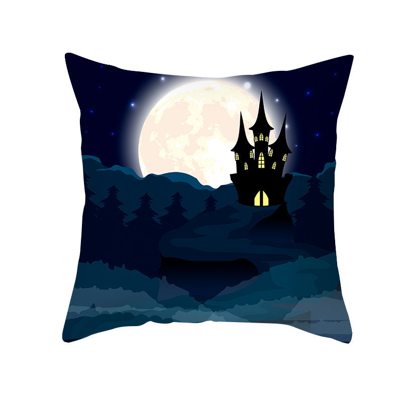 Home Cartoon Halloween Velvet Pumpkin Head Pillowcase