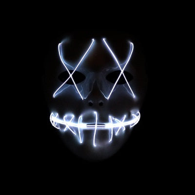 Halloween Horror Slit Mouth And Crosseye LED Plastic Glowing Mask