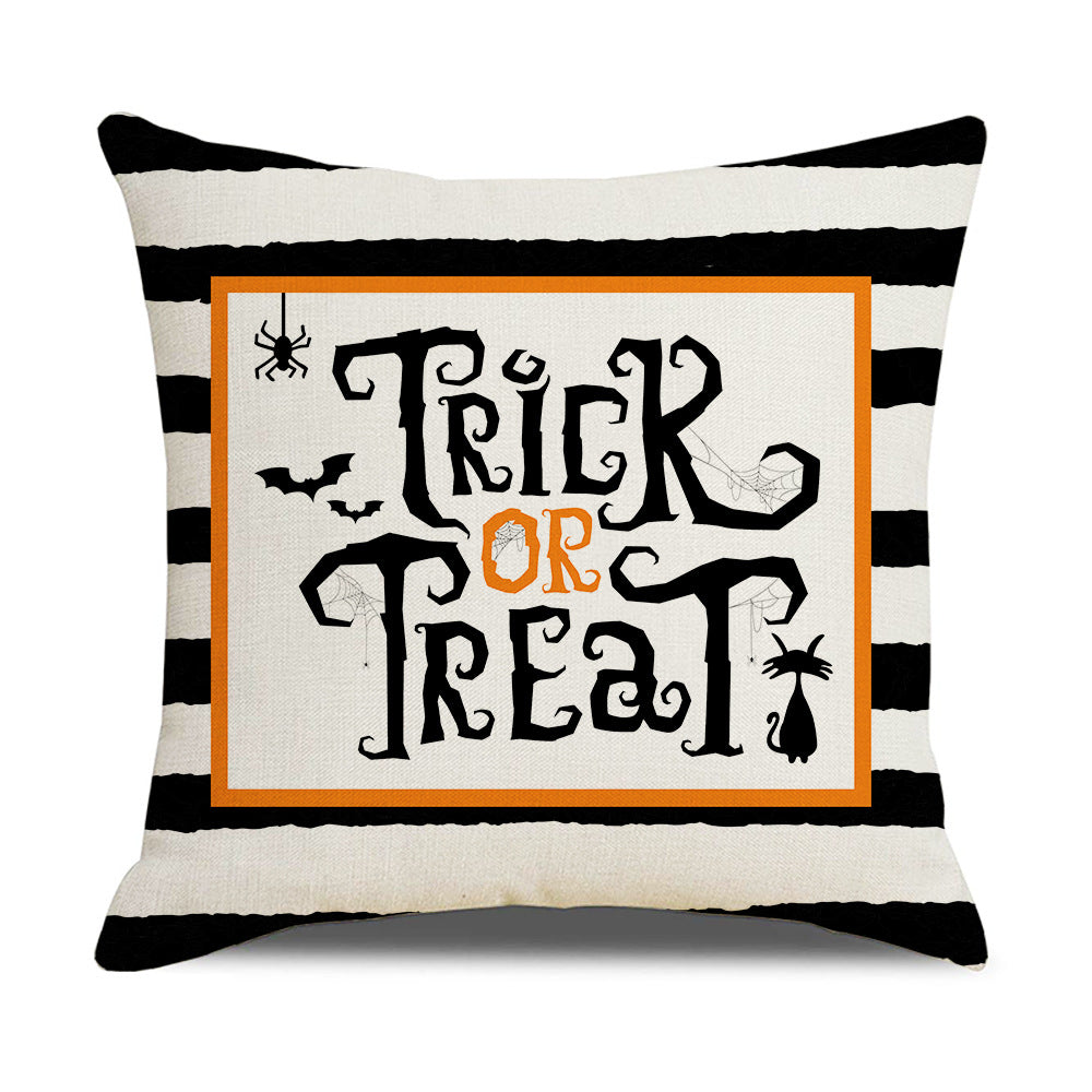 Halloween New Pumpkin English Alphabet Cartoon Car Sofa Cushion Waist Pillowcase
