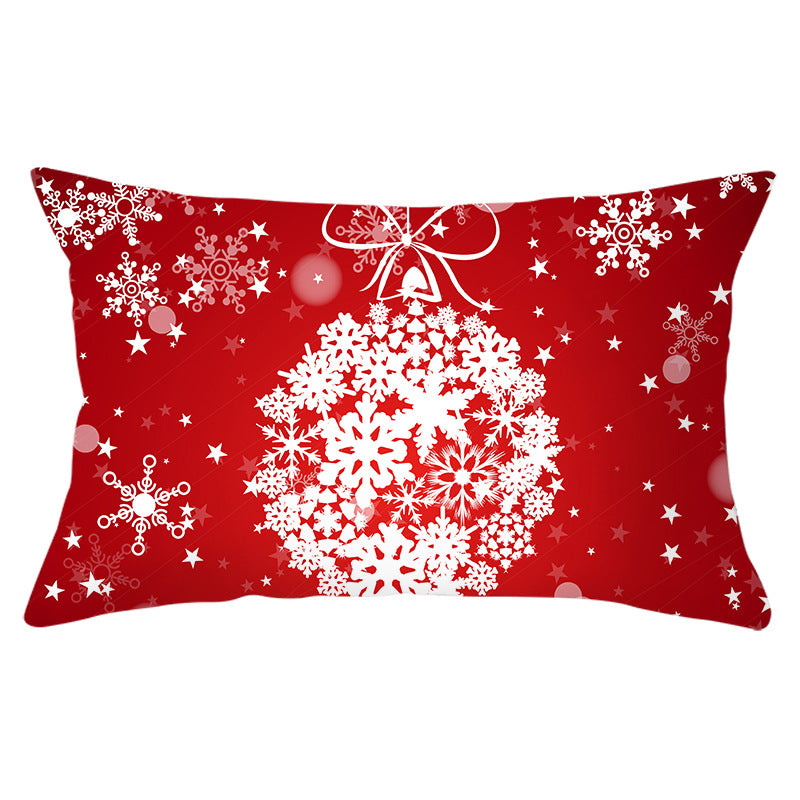 Christmas peach leather pillowcase