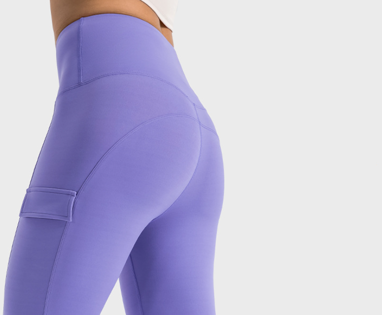 Side Pocket High Waist Yoga Pants Women's Overalls Style Personality Peach Exercise Workout Pants