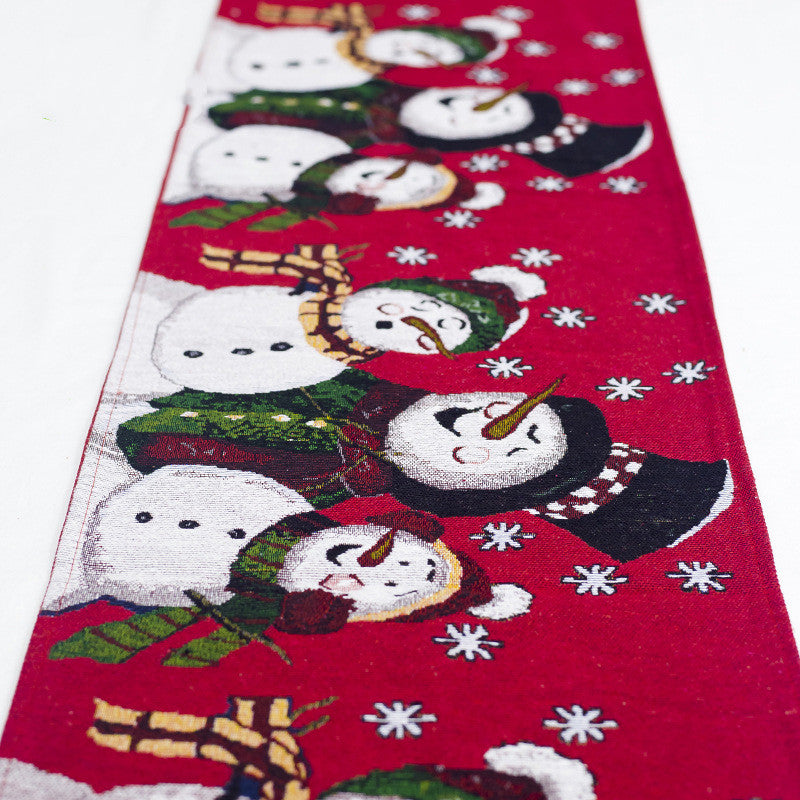 Explosive Christmas Decorations Cotton And Linen Embroidery Christmas Table Runner