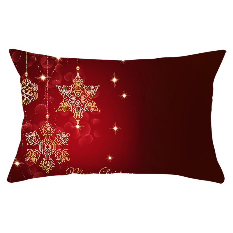 Christmas peach leather pillowcase