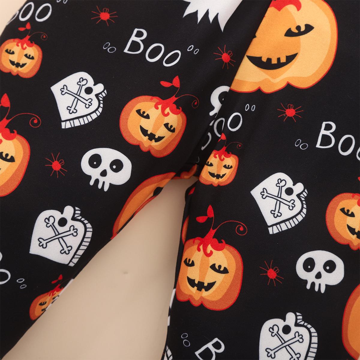 Boys' Halloween Pumpkin Orange Hooded Sweatshirt And Pants Set