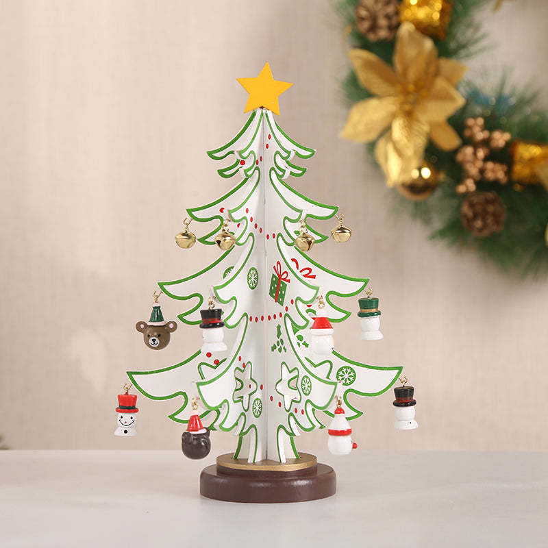 Combination Three-dimensional Pendant Villain Wooden Christmas Tree Ornament