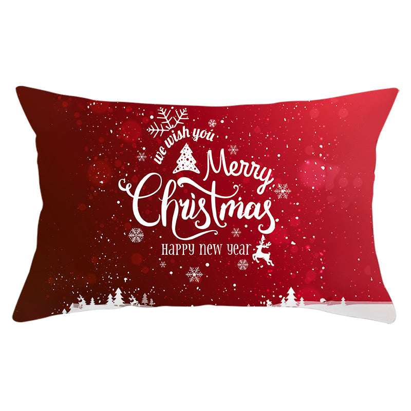 Christmas peach leather pillowcase