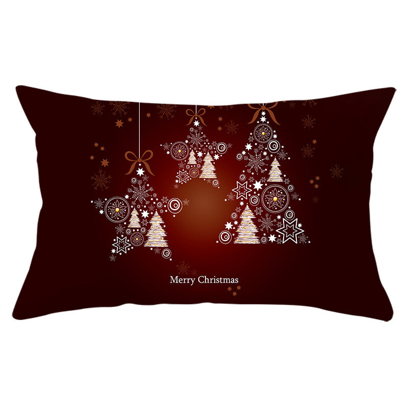 Christmas peach leather pillowcase