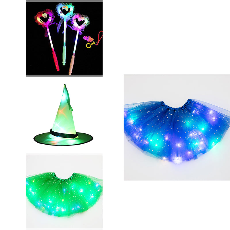 Magical & Luminous LED Princess Halloween Tutu Skirt Sequins Shiny Skirt