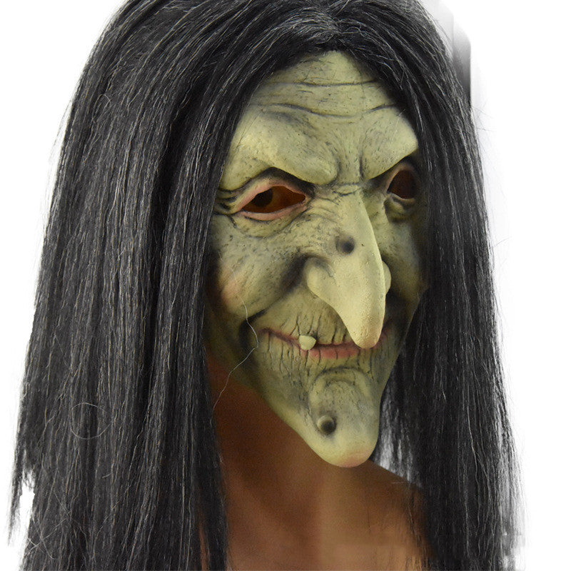 Halloween Party Dress Up Scary Witch Latex Head Cover