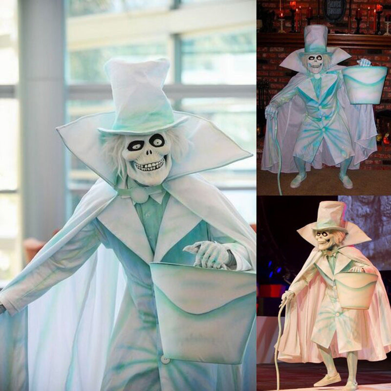 Halloween Hat Box Ghost Resin Ornaments Cane Cloak