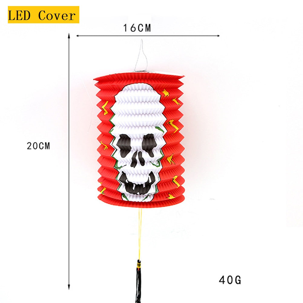 Halloween Pumpkin Paper Lantern Scene Props Ghost Festival Products KTV Bar Window Layout LED Lampshade Decoration