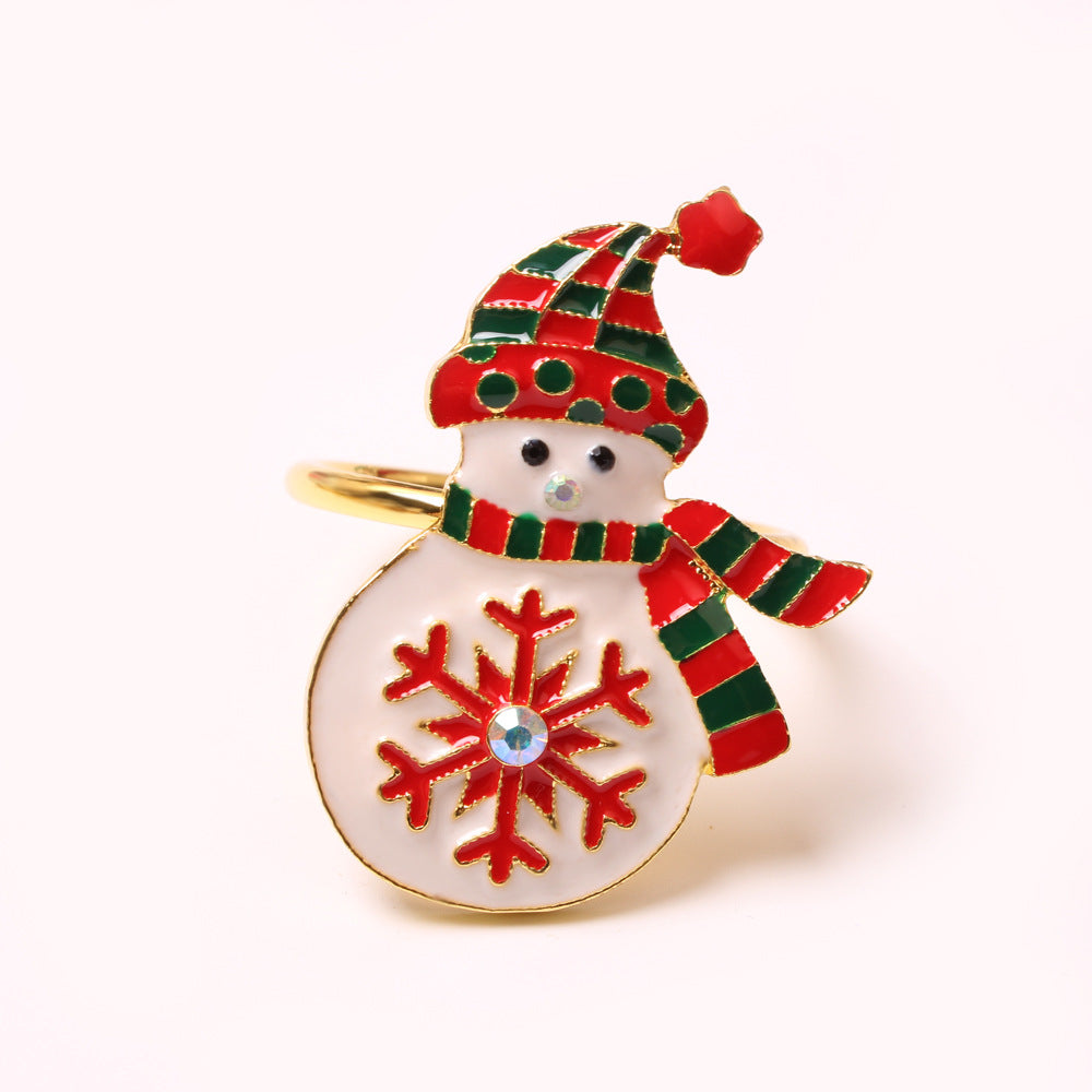 Christmas Elk Wreath Christmas Tree Bells Snowflake Napkin Ring