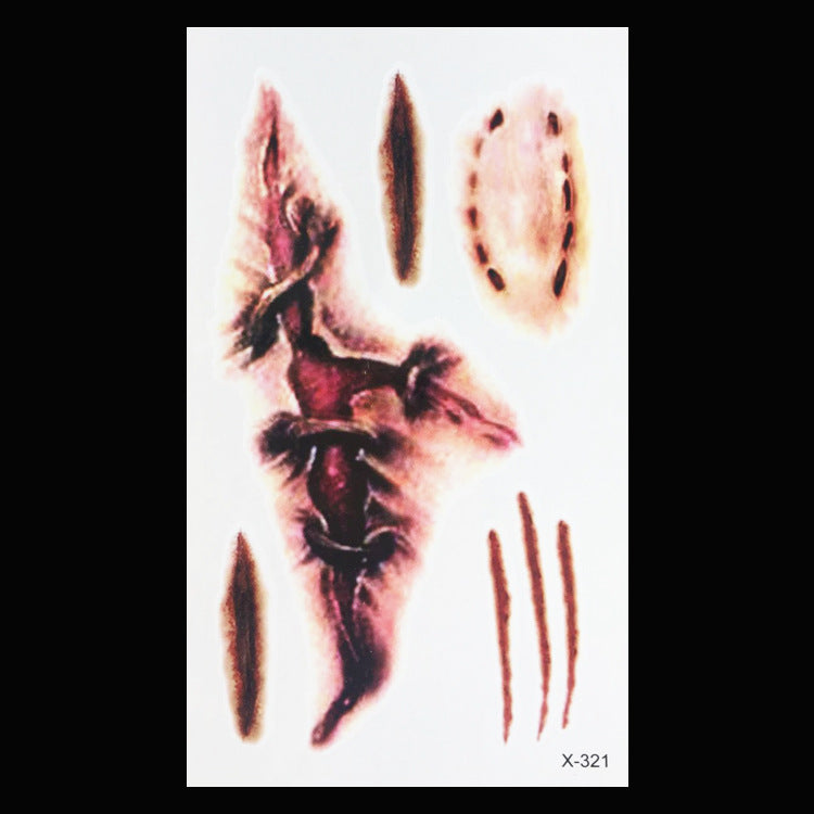 Halloween New Scar Tattoo Stickers Wound