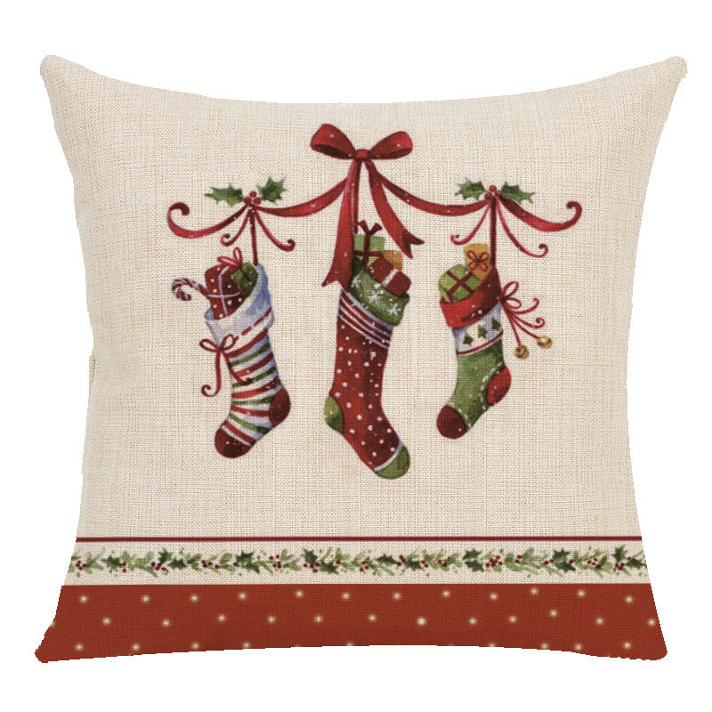 Christmas linen pillowcase