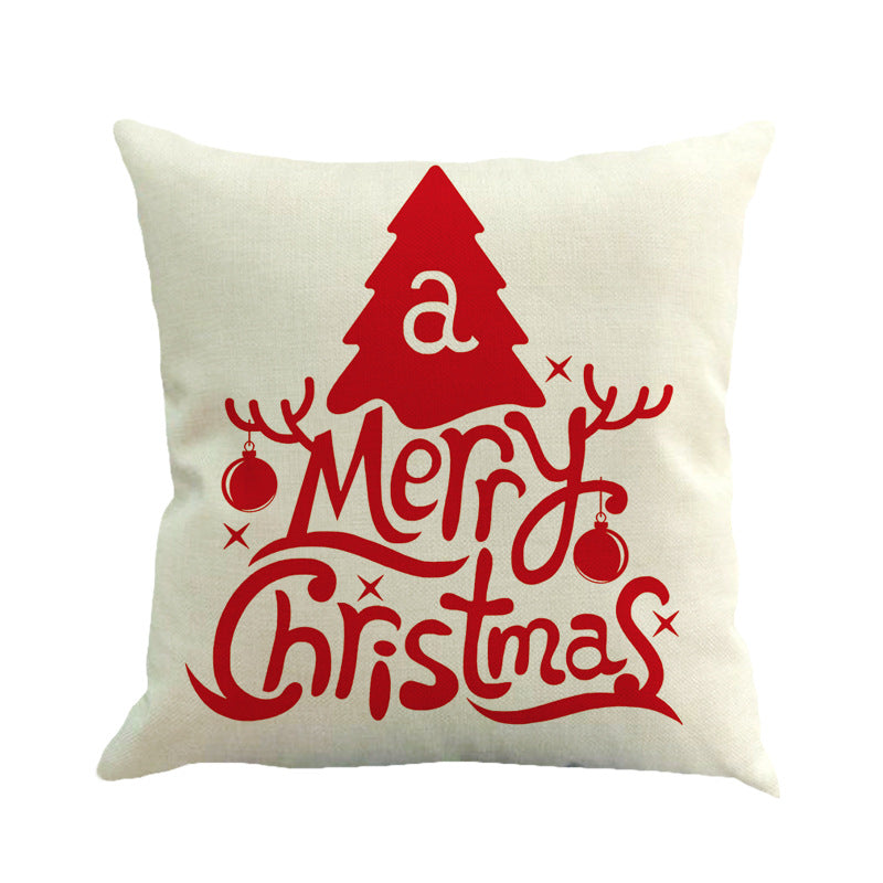 Christmas linen pillowcase