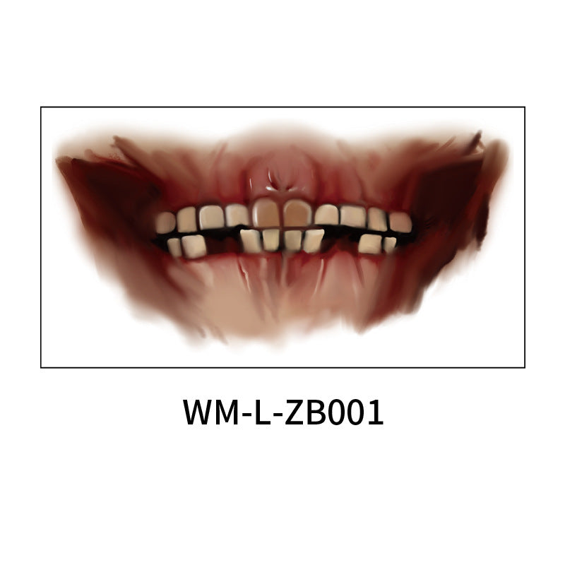 Halloween Mouth Tattoo Stickers Party Horror