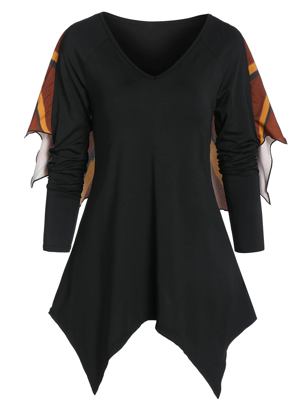 Halloween Print Bat Wings Long Sleeve T-shirt European And American Women's Tops