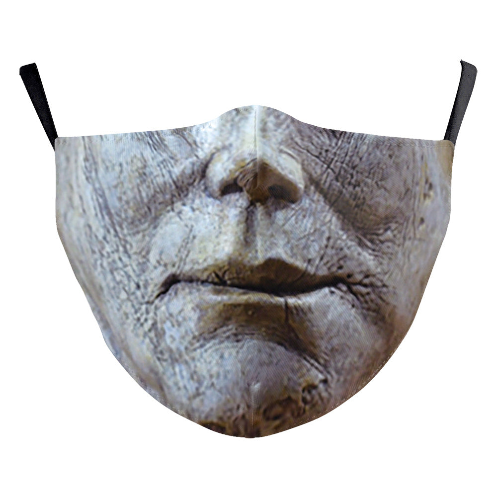 3D Halloween horror style digital printing dustproof protective mask