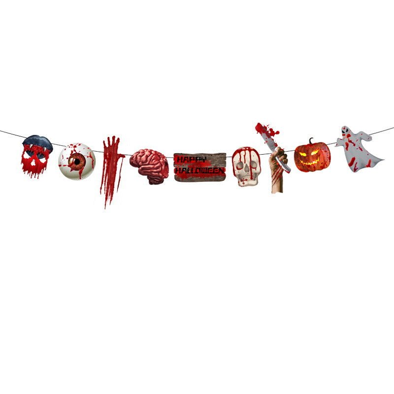Halloween Jack-o-lantern Spider Web Pull Flag