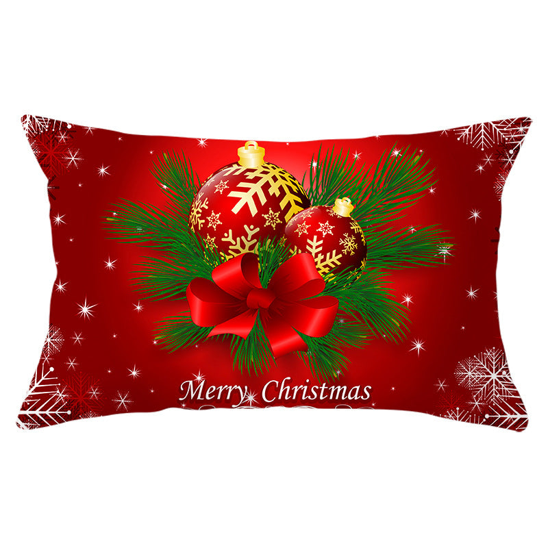 Christmas peach leather pillowcase