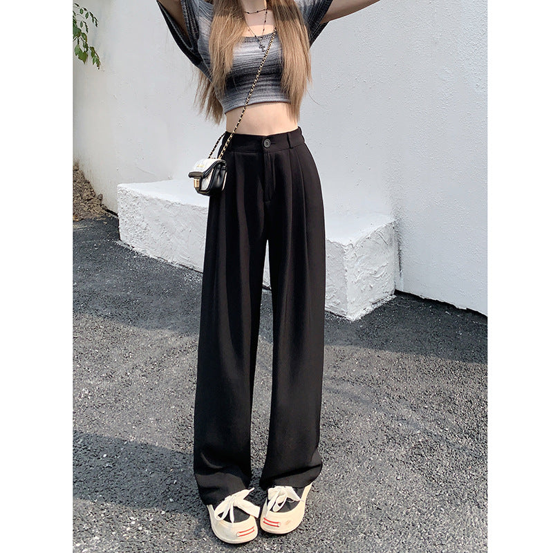 Straight High Waist Slimming Loose And Simple Casual Pants