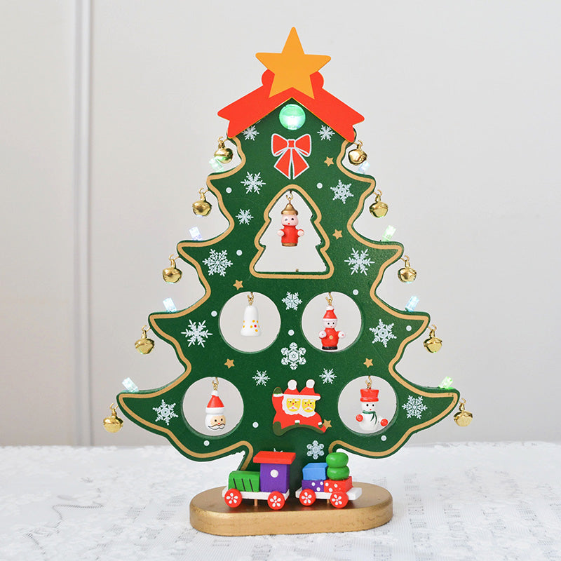 Combination Three-dimensional Pendant Villain Wooden Christmas Tree Ornament