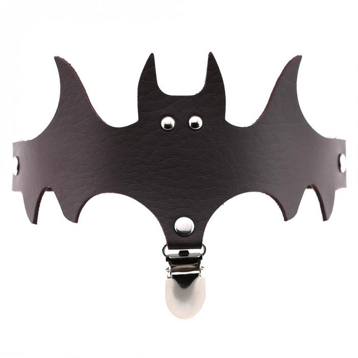 Personality exaggerated Halloween Christmas legs bat wings leather garter socks clip leg ring