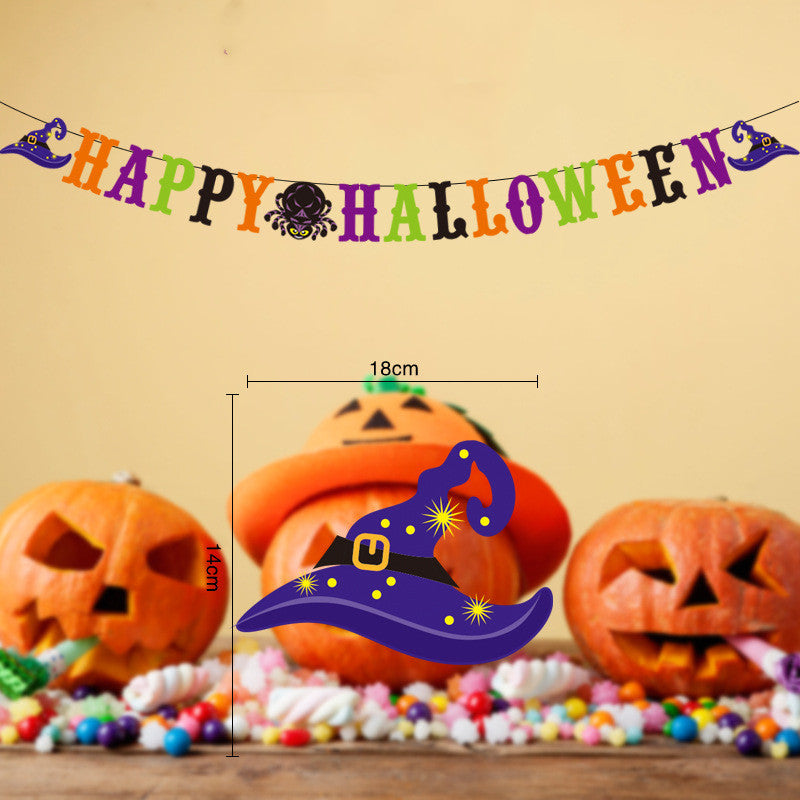 Halloween Jack-o-lantern Spider Web Pull Flag