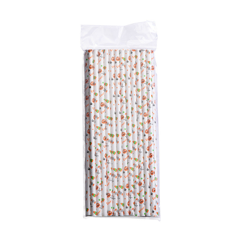 Halloween Party Paper Disposable Straw