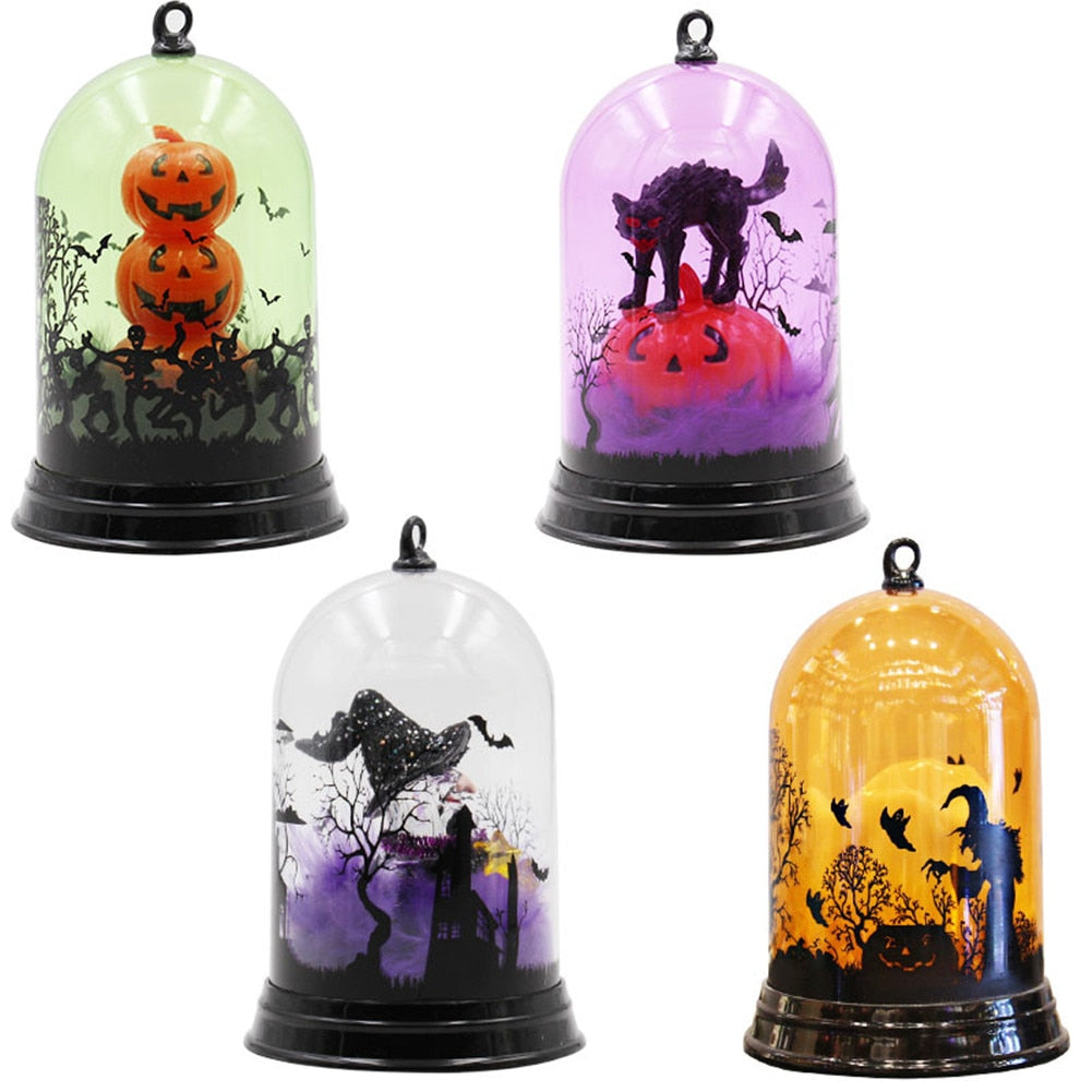 Halloween Pumpkin Lantern Witch Lamp Scene Layout Desk Decoration Pumpkin Lights Halloween Party Bar Decoration