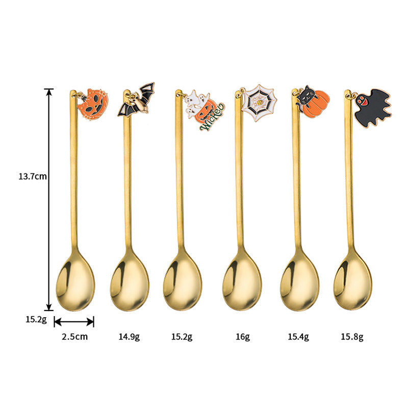 Halloween Style Pendant Stainless Steel Coffee Creative Pumpkin Spoon