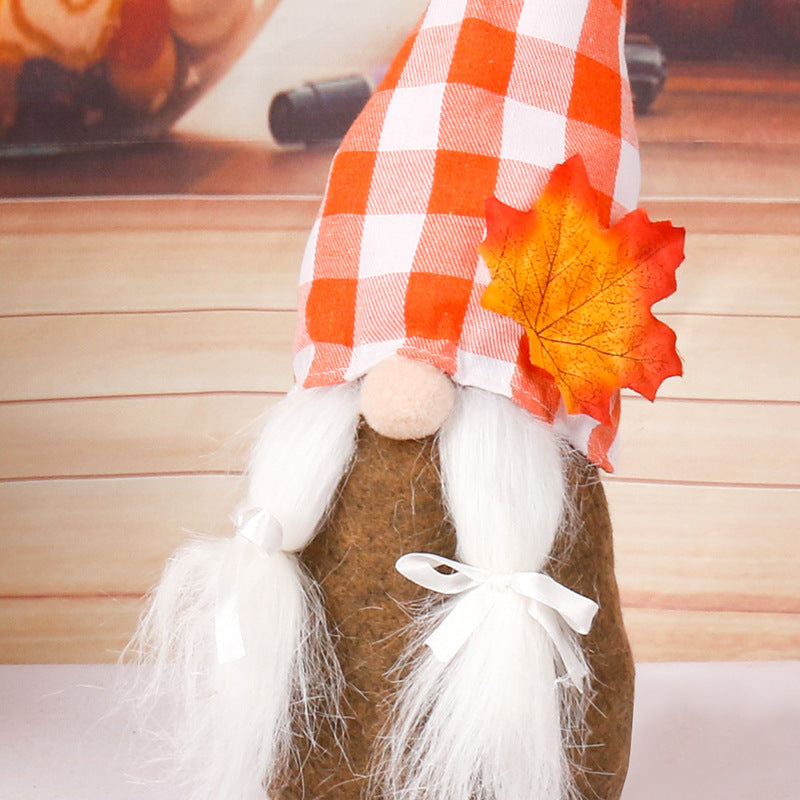 Halloween Pumpkin Doll Faceless Thanksgiving Ornament
