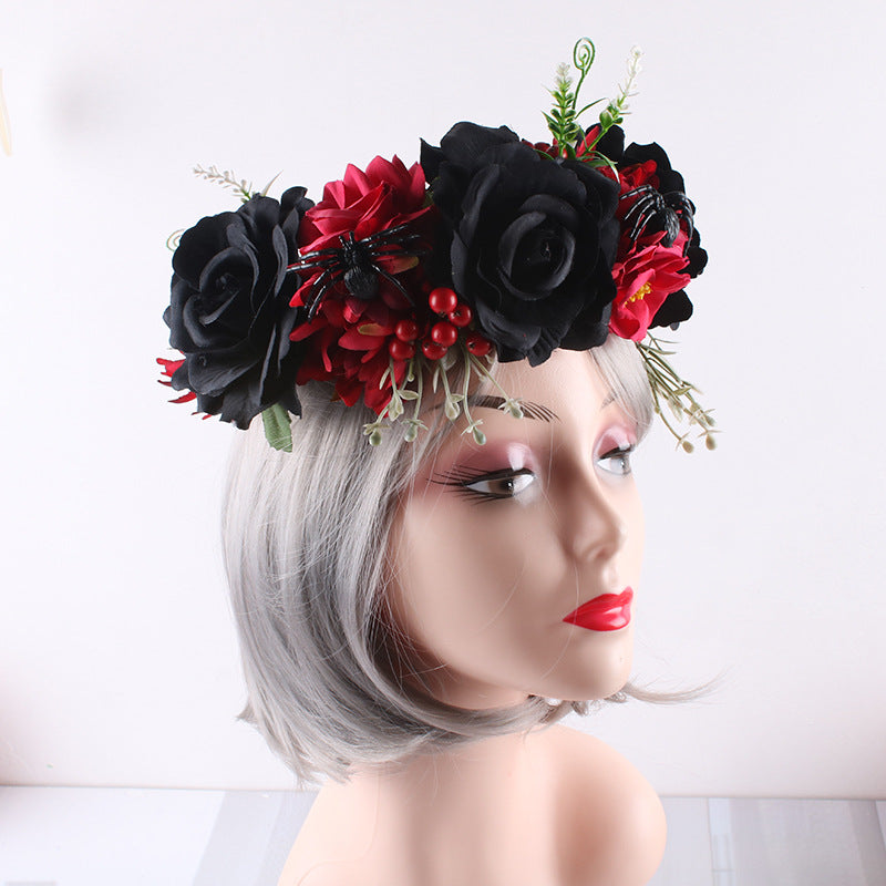 European And American Popular Christmas And Halloween Headdress Simulation Roses