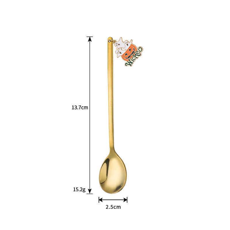 Halloween Style Pendant Stainless Steel Coffee Creative Pumpkin Spoon