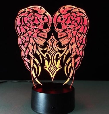 3D LED Color Night Light Changing Lamp Halloween Skull Light Acrylic 3D Hologram Illusion Desk Lamp For Kids Gift Dropship