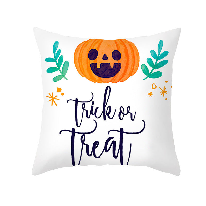 Home Cartoon Halloween Velvet Pumpkin Head Pillowcase