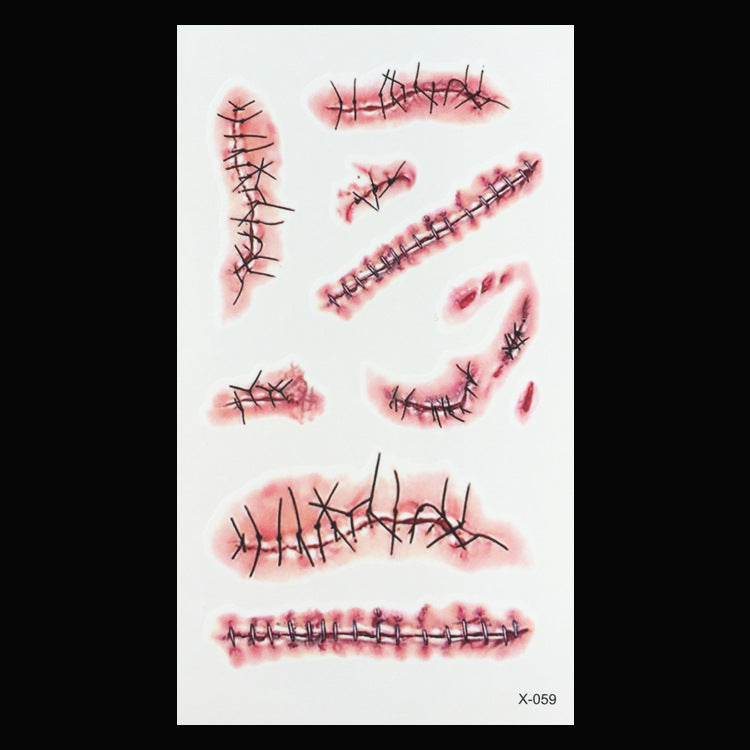 Halloween New Scar Tattoo Stickers Wound