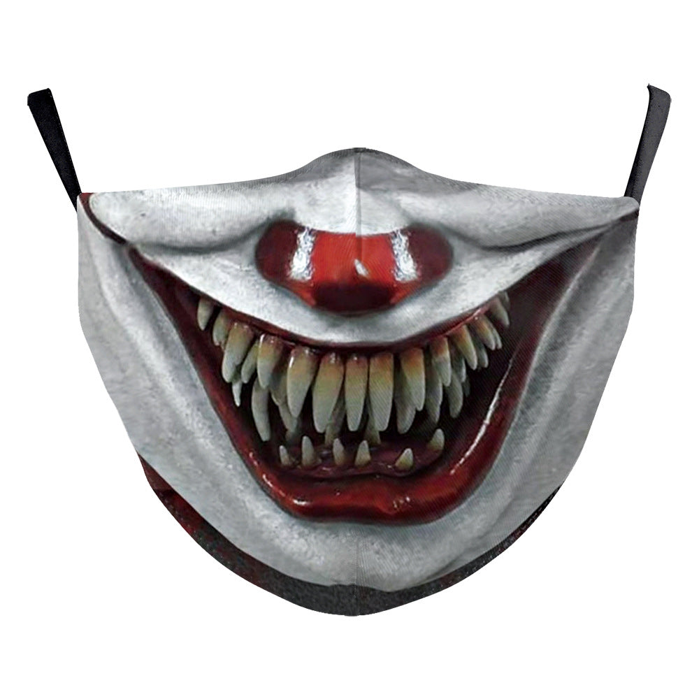 3D Halloween horror style digital printing dustproof protective mask