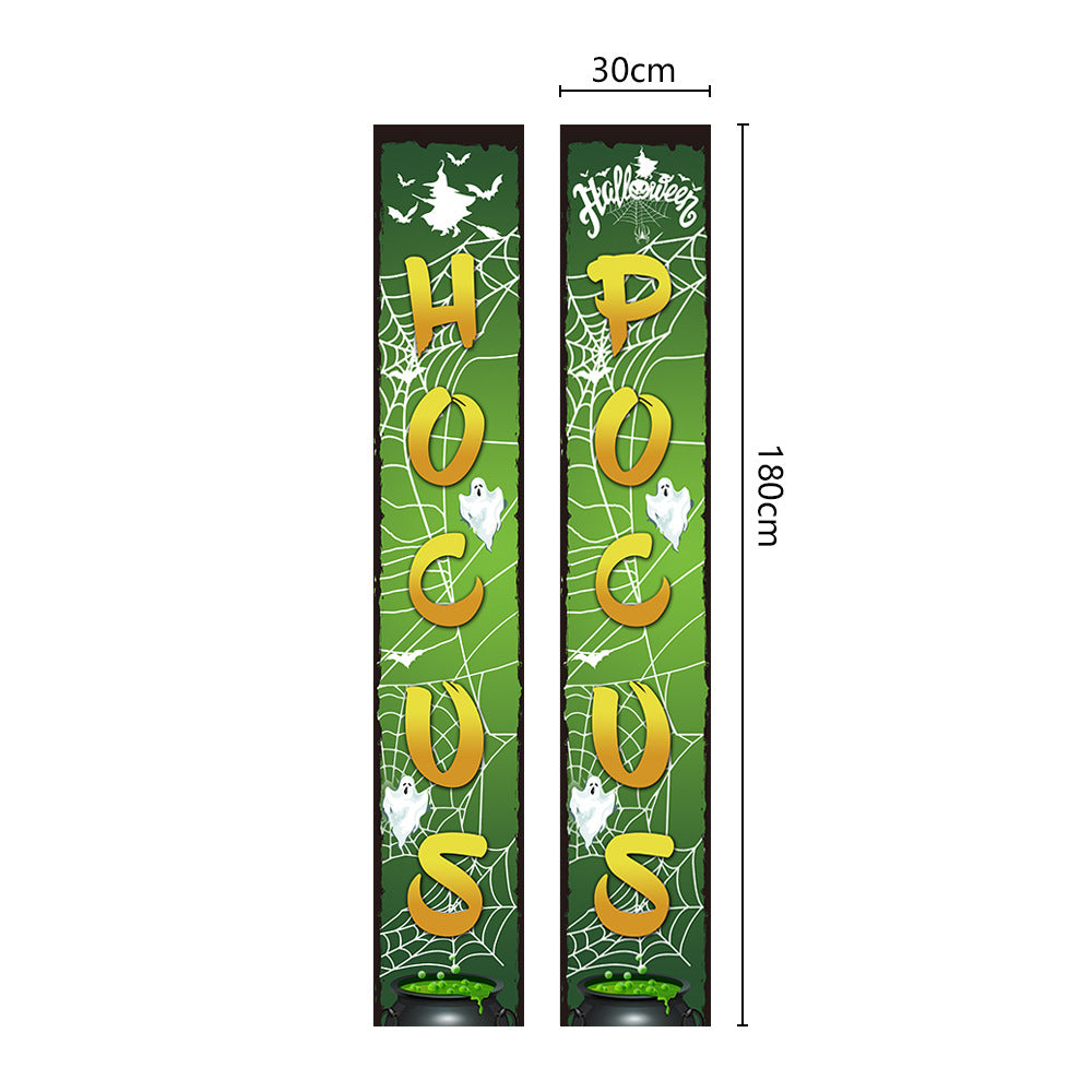 Halloween Couplet Undead Horror Skull Party Decoration Porch Flag