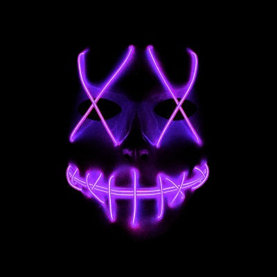 Halloween Horror Slit Mouth And Crosseye LED Plastic Glowing Mask