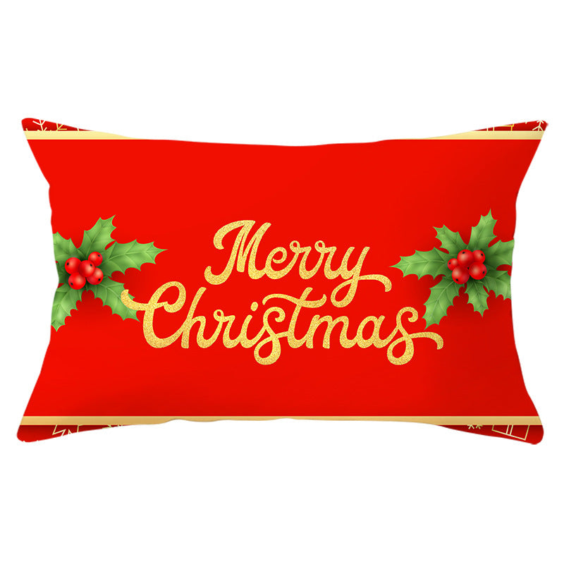 Christmas peach leather pillowcase