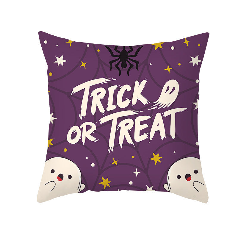 Home Cartoon Halloween Velvet Pumpkin Head Pillowcase