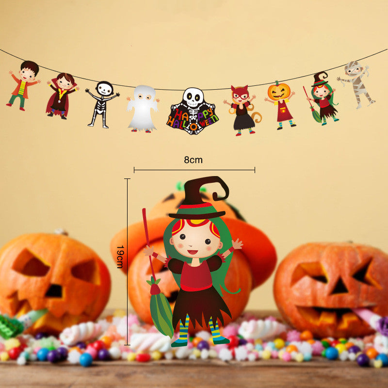 Halloween Jack-o-lantern Spider Web Pull Flag