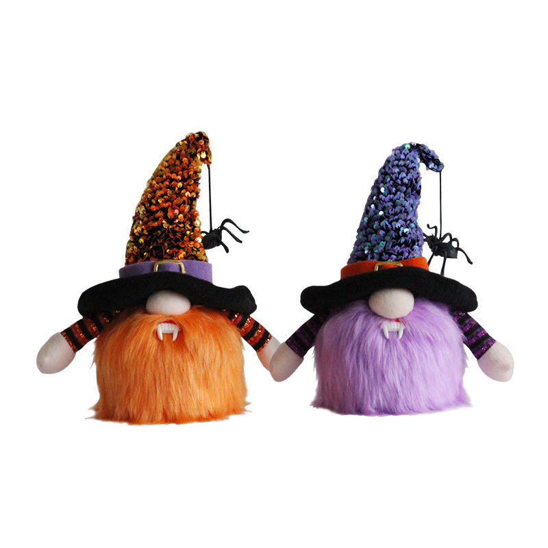 Halloween Dwarf Ornament Spider Faceless Doll