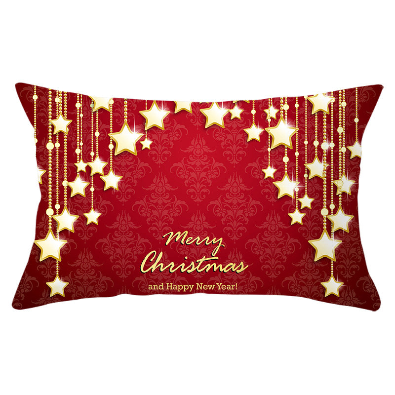 Christmas peach leather pillowcase