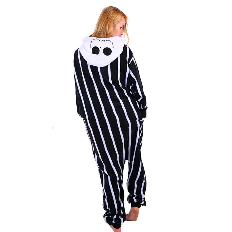 Halloween Skull Print Cartoon One-piece Pajamas