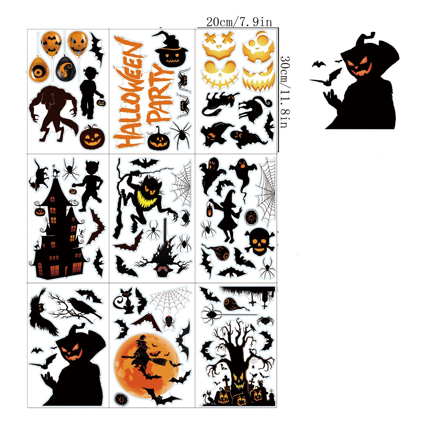Home Fashion Printing Halloween Static Window Sticker
